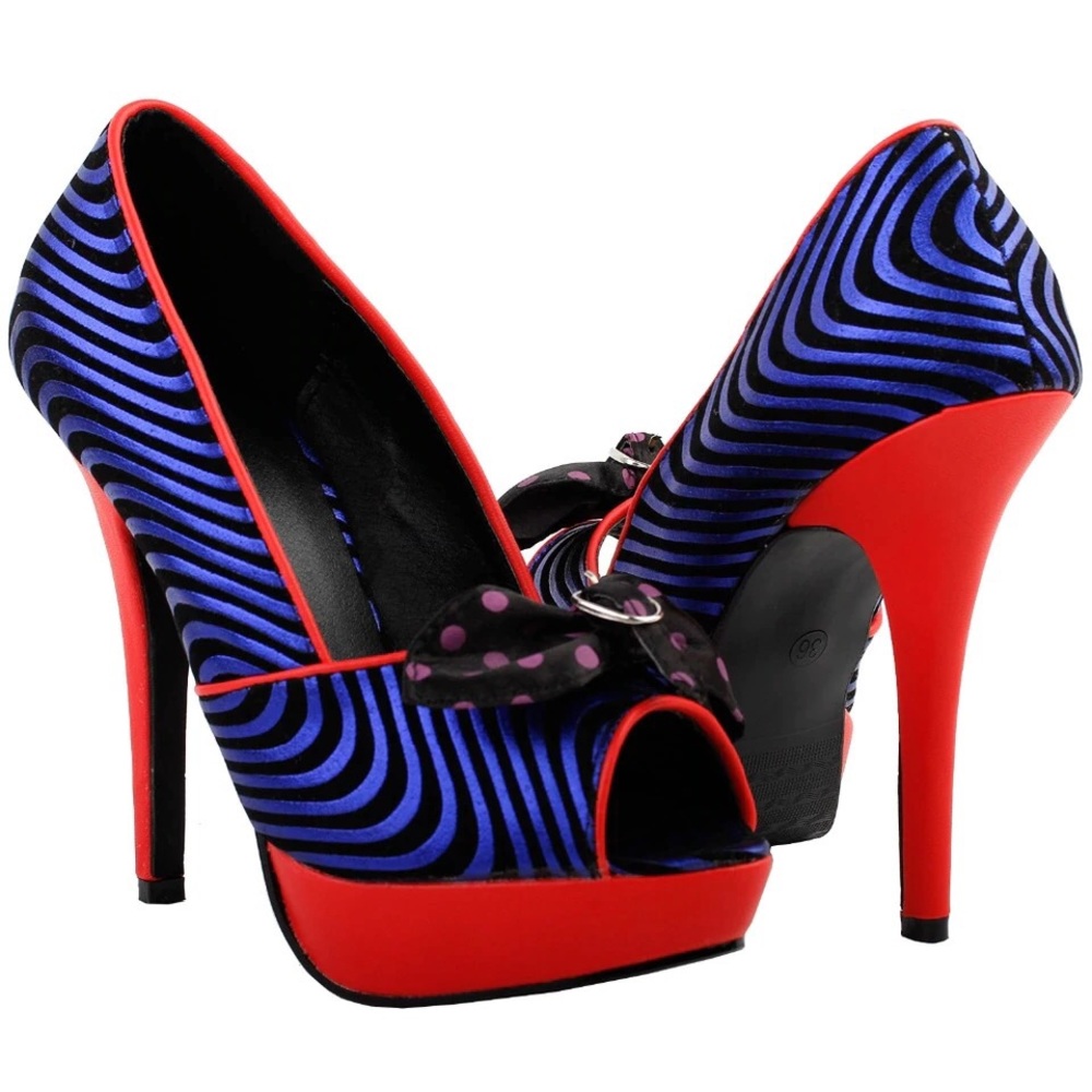 Size 8 Unique Electric Blue & Red Heels